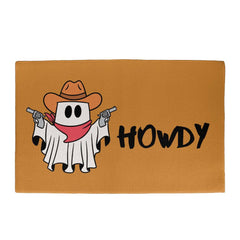 Cowboy Ghost Halloween Welcome Mat