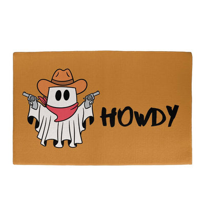 Cowboy Ghost Halloween Welcome Mat