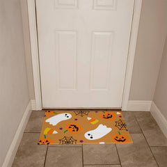 Halloween Welcome Mat Pumpkin Ghost Design