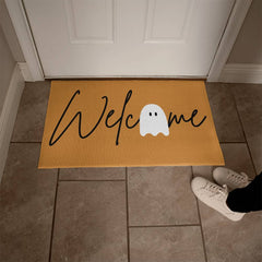 Halloween Welcome Mat Welcome Ghost