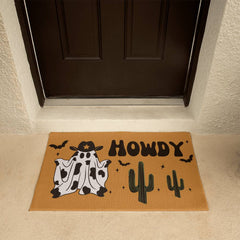 Cowboy Ghost Halloween Welcome Mat