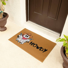 Cowboy Ghost Halloween Welcome Mat