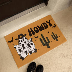 Cowboy Ghost Halloween Welcome Mat