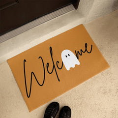 Halloween Welcome Mat Welcome Ghost